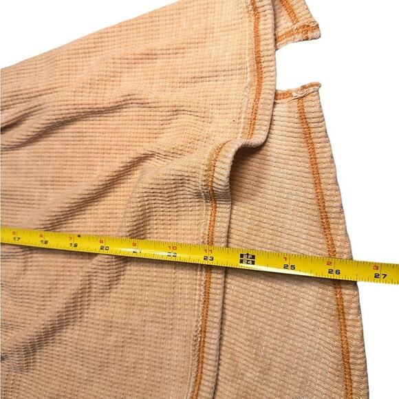 We the Free Orange Oversized Long Sleeve Waffle Knit Shirt Size Small - Picture 5 of 6